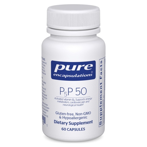 [BRSWGFL3BB5WMAI7] Pure Encapsulations P5P 50 - Active Vitamin B6 - Supports Energy Metabolism & Brain Health* - Gluten Free & Non-GMO - 60 Capsules