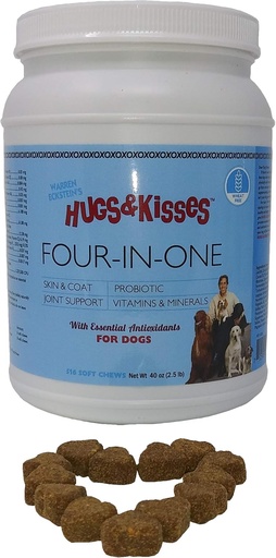 [BRSWIHYLCR6BWYD2] HUGS & KISSES Warren Eckstein's Four-in-One Dog Vitamin Mineral Supplement Treats