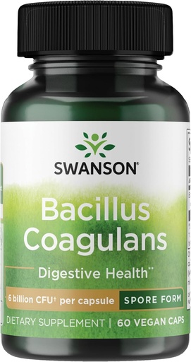 [BRSWIGDZOAJWADDC] Swanson Bacillus Coagulans - Natural Probiotic Supplement Supporting Digestive Health w/ 6 Billion CFU - May Support GI & Overall Gut Health - (60 Veggie Capsules)