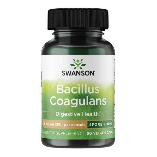 [BRSWIGDZOAJWADDC] Swanson Bacillus Coagulans Spore-Form Probiotic for Adults Seeking Shelf-Stable Digestive Support with 6 Billion CFU - Acid-Resistant (60 Vegan Capsules)