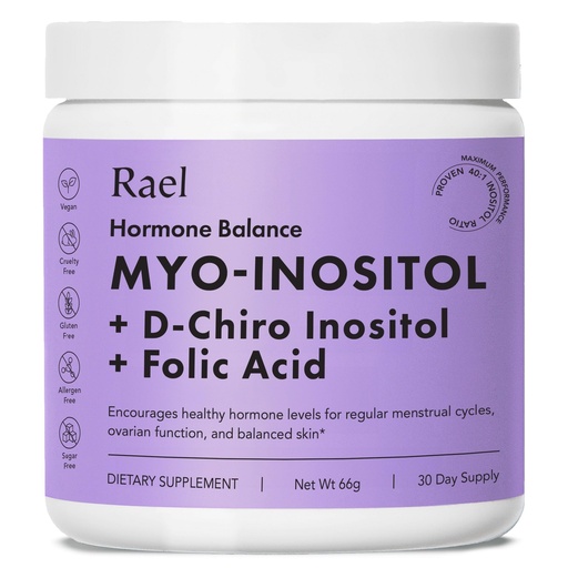 [BRSROHYNBEDRG3LB] Rael Hormone Balance for Women, Inositol Powder Supplement - Vitamin B8, 40:1 Proven Ratio, Folic Acid for Ovarian Function (30 Servings)