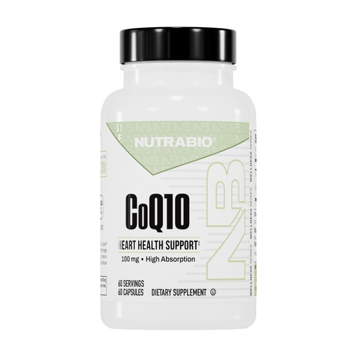 [BRSWIEA2BMCAKGDK] NutraBio CoQ10 Dietary Supplement, Healthy Heart Function & Cellular Energy Production, 100mg - 60 Capsules