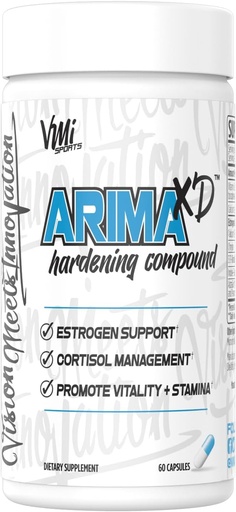 [BRSWICYDAYPQYADM] VMI Sports Arima-XD 60 Conte, Echilibru de hormon natural, Blocator de cortizol anti-aromatază pentru bărbaţi şi femei, Supliment pentru susţinerea nivelului echilibrat de testosteron & hormon estrogen Pe ciclu sau oprit (60 ct)