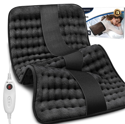 [BRSRO2Y5CEFREHL3] CooCoCo Heated Pad with Strap, Heating Pad for Back Neck Shoulder, FSA Eligible Electric Heat Pad for Period Cramps, Auto Off, Moist Heat, 10 Heat, Gifts for Women Men, 12 х 24