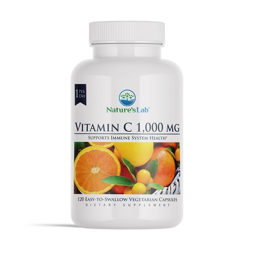 [BRSWYFAKDF4A2EQU] Nature's Lab Vitamin C 1000mg Per Capsule -Supports Immune System Health, 120 Count (Pack of 1)
