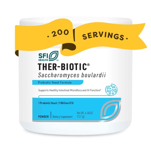 [BRSWGGACOF7BA33A] Klaire Labs SFI Health Pure Saccharomyces Boulardii Powder - Probiotic Supplement Supports Yeast Balance - Digestive & Immune Support - Hypoallergenic - Double Scoop for Kids & Adults (4.48oz)