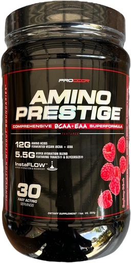 [BRSROZQBDMBGEF3L] Amino Prestige - Premium iBCAA & iEAA Vegan/Fermented Amino Acid IntraWorkout Formula - Naturally Flavored BCAAs - 30 Servings (Lemon Drop)