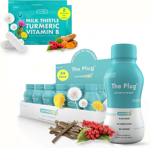 [BRSROYD6CBYWECQ2] The Plug Liver Cleanse Detox & Repair Bundle - Supplement Pills & Recovery Drink (24 Pack)