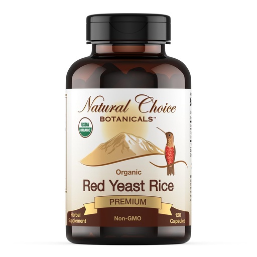 [BRSWGED2OR7RUE3K] Certified Organic Red Yeast Rice Supplement - 120 Capsules, 2 Month Supply