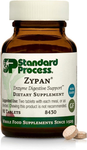 [BRSWIYIKBVYG2CDE] Standard Process Zypan - Emésztési egészségügyi támogatási kiegészítés - HCI kiegészítés pancreatin, Betaine Hydrochloride & Pepsin - Támogatás Macronutrient Digestion - 90 tabletta