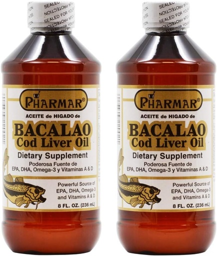 [BRSWIHYIAADRSC3I] Aceite De Higado De Bacalao 8 Oz. 鳕鱼肝油2-Pack