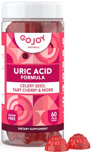 [BRSRAZQEBMBGOAAZ] GOJOY NATURALS Uric Acid Support Formula for Adults - Tart Cherry Gummies with Celery Seed Extract - for Men and Women's Joints Kidneys and More - Soy & Sugar Free