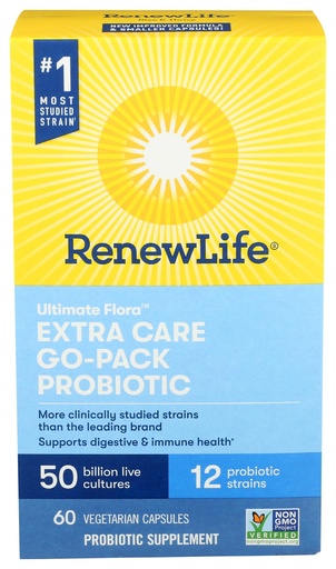 [BRSWKHD4BEEGKC3D] Renew Life Extra Care Ultimate Flora Probiotic 50 Billion Go Pack, 60 Ct