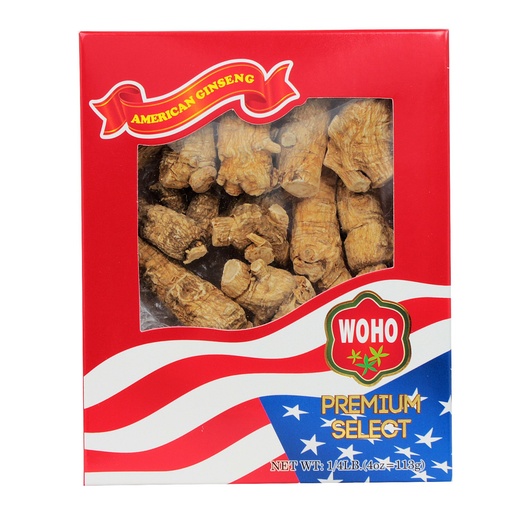 [BRSWIZAZOAAQ2HLA] Woohoo Natural WOHO #109.4 Short Jumbo American Ginseng Roots 4oz Box