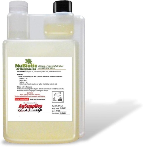 [BRSWGELROUHA2FLG] 4X Concentrate Oregano Oil for Chickens & Turkeys - 32 OZ