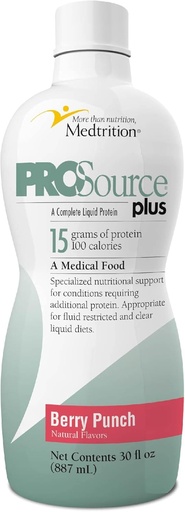 [BRSWGYL4BENWC2A2] Liquid collagen peptides Type I, III 15 grams protein per oz. | Plus Berry Punch Bottles 4 pack Medtrition|