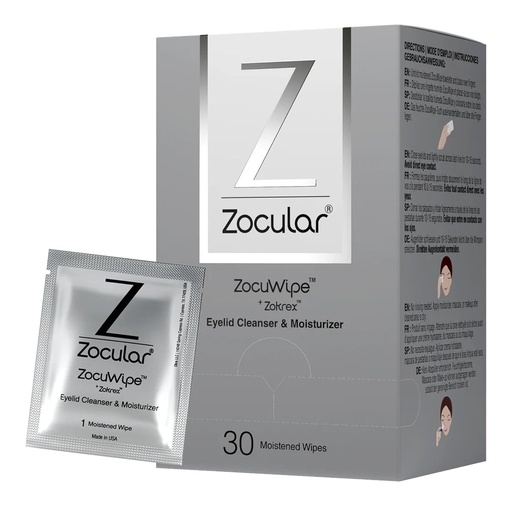 [BRSWK23ZDMAAIAI3] Zocular - Zocuwipe Eyelid Wipes with Natural Okra Complex - Eyelid Cleanser and Moisturizer Pads - Eyelid Cleansing Wipes - Blepharitis Treatment - 40ct