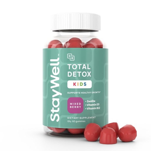 [BRSRAGD6B4NAACDU] Stay-Well Naturals Natural Zeolite Heavy Metal Detox Kids, Chewable Gummy, Micronized Zeolite, Total Body Metal Cleanse, Toxin Cleanse, Non-GMO, 60 Mixed Berry Gummies
