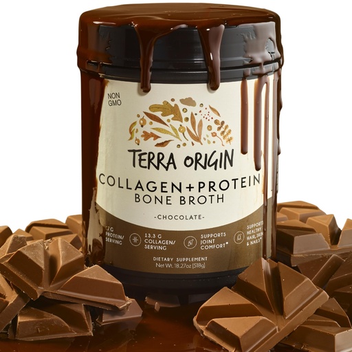 [BRSWGZQPOADQKEQV] TERRA ORIGIN Collagen Peptides Powder | Bone Broth Hydrolized Collagen Type I and III Protein Supplement | for Women and Men Hair, Skin, Nail and Joint Support | Chocolate (20 Servings)