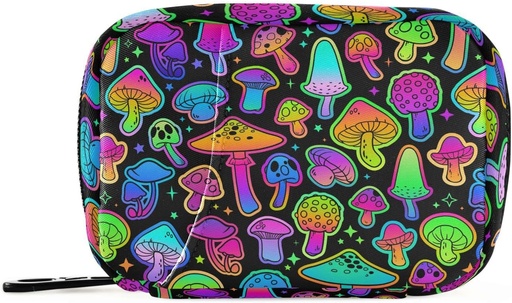 [BRSRMBI5BNYA4ETZ] Pudełko na pióro Mushroom Kolorowe 7-dniowy pióro Case Travel Pill Organizer Bag z Zipper przenośny tygodniowy suplement witaminy posiadacz Pouch Bag