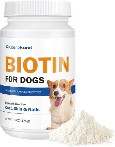 [BRSRE2Q7A56BMFLK] Biotin til hunde, Understøtter Shiny Coat og Sund Hud, Styrker Hundennegle, Biotin pulver supplement til hund Shedding, Tør Hud Relief til hunde, 6 oz