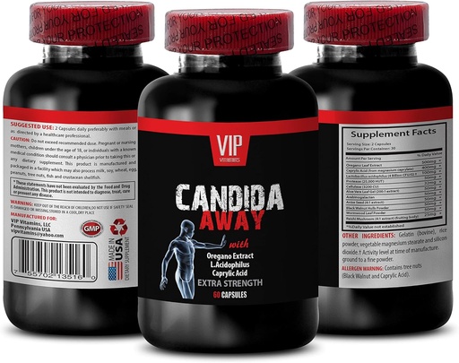 [BRSWGBI5CEBGE3T4] Immune System Booster - CANDIDA AWAY EXTRA STRENGTH FORMULA - DIGESTIVE AID - candida cleanse, candida support, candida overgrowth, candida supplement, candida complex, candida - 1 Bottle 60 Capsules