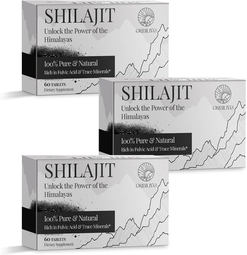 [BRSRAEL7CMHQAEL5] 30.000 MG shilajit tabletten, 100% shilajit pure, Himalaya biologische, shilajit voor mannen en vrouwen rijk aan fulvinezuur & 85+ Trace Minerals, Shilajit Supplement for Energy & Immune System, 180 Tel.