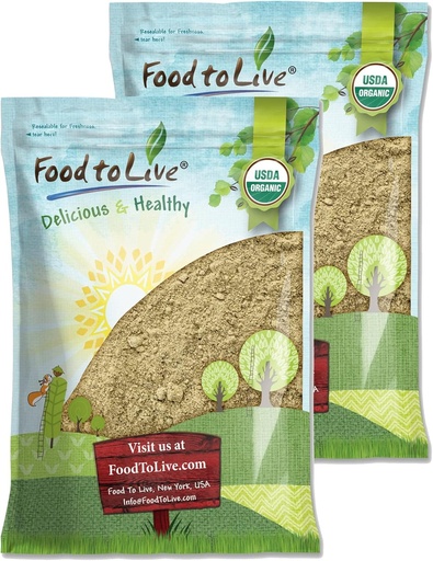 [BRSWGHDRPIPRA3T3] Food to Live Organic Hemp Protein Powder, 16 Pounds — 50% Protein, Non-GMO, Kosher, Non-Irradiated, Pure, Vegan Superfood, Rich in Iron and Fiber