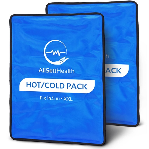 [BRSW2FL2BAAR43LV] Reusable Ice Packs for Injuries Reusable | 11" x 14.5" - 2 Pack XL | Hot & Cold Pack | Large Ice Pack for Back Pain Relief, Flexible When Frozen | Cold Compress for Back, Knee, and Shoulder Injuries