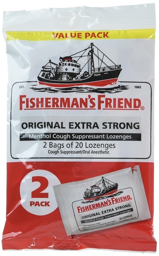 [BRSWIAD4ON5GA23I] Fisherman's один оригінальний додатковий сильний кашель Suppressant Lozenges, 20 граф (Pack of 2)