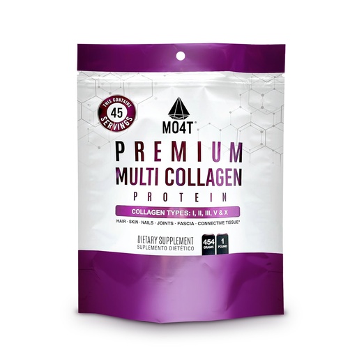 [BRSRAAYRCEORAAAY] MO4T Hydrolyzed Multi Collagen Powder -Collagen Protein- Collagen Peptides-Type 1,2,3,5,10 -Sugar-Free, (1 Pound) Hair, Skin & Nail, Paleo & Keto, Non-GMO