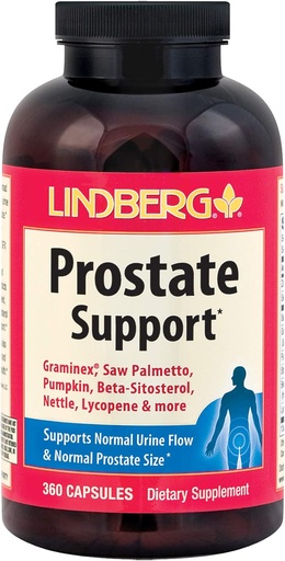 [BRSWICYYAUNWYE3K] Lindberg Prostate Support* - with Graminex, Saw Palmetto, Pumpkin, Beta-Sitosterol, Nettle, Lycopene and More (360 Capsules)