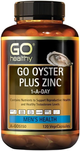 [BRSWGHACPMJQ43DU] GO Healthy Oyster Plus Zinc 1-A-Day 120 Vege Capsules