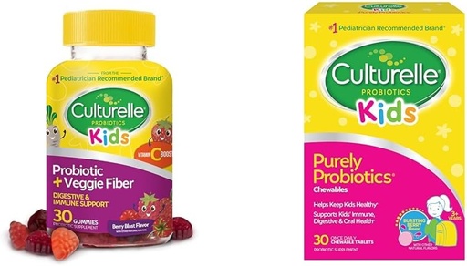 [BRSROBL3DMPGG33V] 子供のためのCulturelleデイリープロバイオティック + Veggie Fiber Gummies(年齢3 +) - 30カウント&キッズ子供用Chewableデイリープロバイオティクス、年齢3 +、30カウント、#小児科医-おすすめ