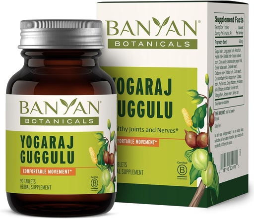 [BRSWIYQYO57QEE3C] Banyan Botanicals Yogaraj Guggulu – Organic Joint Support Supplement ­­–Ayurvedic Blend for Supporting The Skeletal and Neuromuscular Systems* – 90 Tablets – Non-GMO, Sustainably Sourced, Vegan