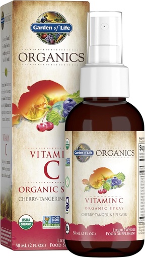 [BRSWKZA2AAHWCG3O] Jardín de Vida Orgánicas Vitamina C Spray para Niños y Adultos - Cherry Tangerine, Vitamina C Suplemento, Antioxidante para Apoyo Inmunitario y Salud de la Esquía, 2 fl oz Liquid Drops