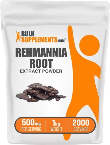[BRSWKHD3OAGBMCDO] BulkSupplements.com Rehmannia Extract Powder, от Rehmannia Root, травяной добавки - Gluten Free, 500 мг на сервирование, 1 кг (2,2 фунта) (пакет 1)