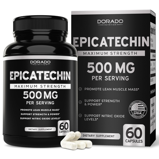 [BRSRMFIYB55BQCLD] Epicatechin Extract 500mg Per Serving (60 Capsules) Myostatin Inhibitor, Myostatin Blocker for Lean Muscle, Nitric Oxide, Stamina & Endurance – Non GMO, Vegan Supplement & Third Party Tested