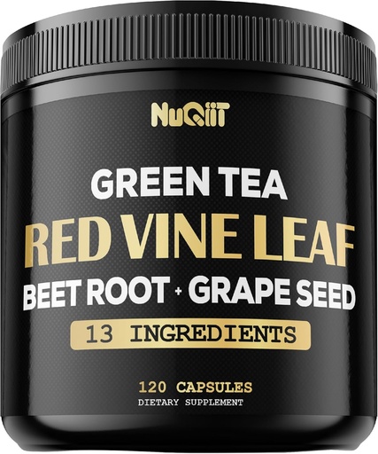 [BRSROFD7OJYBUDLL] Red Vine Leaf Extract 15000mg Beet Root 3000mg Organic Green Tea 3000mg Supplement & More - Support Heart Health, Strength, Immune System & Body Management - 120 Vegan Capsules for 2-Month Supply