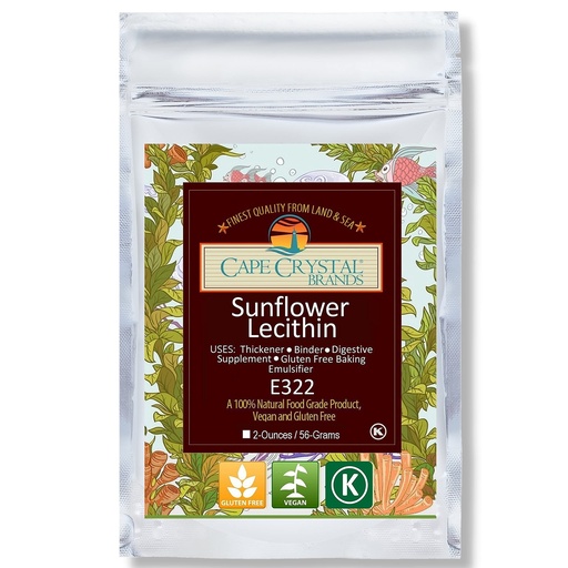 [BRSW2BAFBECREYDX] Cape Crystal Sunflower Lecithin Powder 100% Natural and Gluten-Free. It is The Vegan, Non-GMO Alternative to Soy Lecithin Powder (2-oz.)