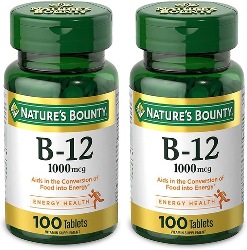 [BRSWIYYOAAOGKYA3] Natuurrijk natuurlijk vitamine B12, 1000 mcg, 100 tabletten (verpakking van 2)