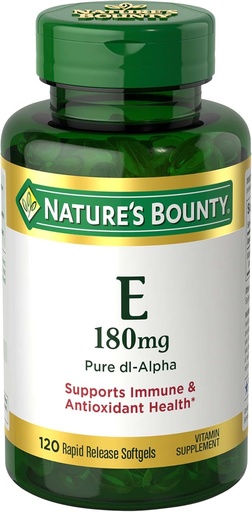 [BRSWIYYOAAOGGAL4] Nature's Bounty Vitamin E Pills and Supplement Softgels, Supports Antioxy Health, 400iu, 120 Count