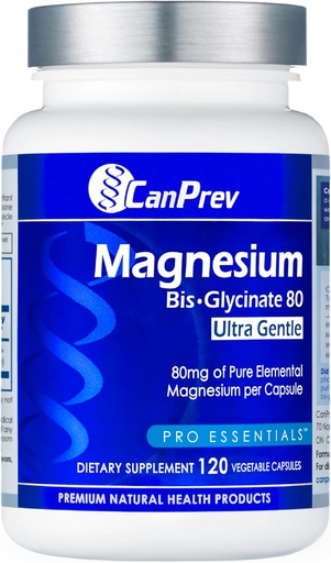 [BRSWYYYTA4MRM2Q4] CanPrev Magneesium Biglütsinaat Kelaaditud 80mg Ultra Gentle 120 V-Caps 120-päevane tarne - lihaste funktsiooni toetamine, luu tugevus ja lõõgastus, puhas magneesium biglütsinaat valem, mugavuse ja tasakaalu edendamine