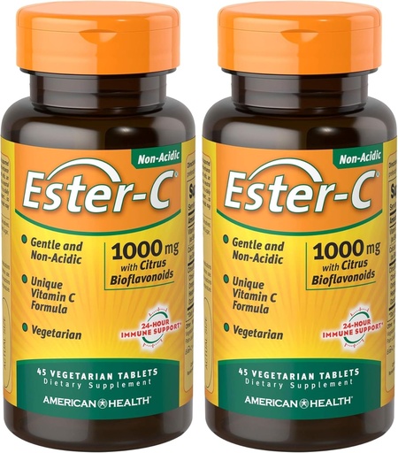 [BRSROYYPC4IBMH36] American Health Ester-C with Citrus Bioflavonoids, Tablet, 45 count (Pack of 2)