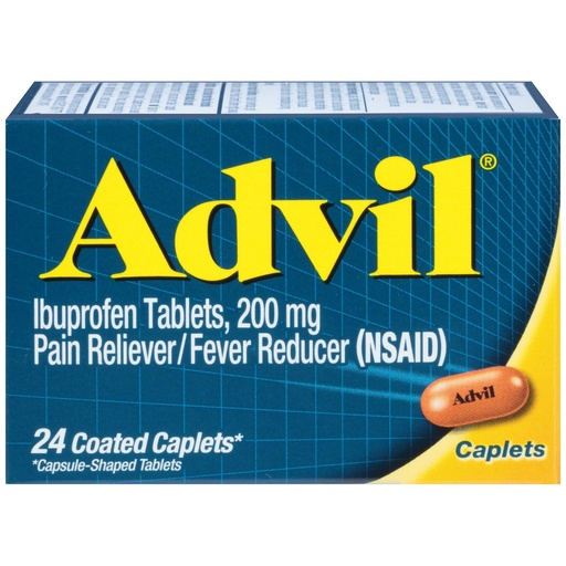 [BRSWI2Q7CAJQIALG] Advil Coated Caplets Pain Reliever and Fever Reducer Ibuprofen 200mg, 24 Count