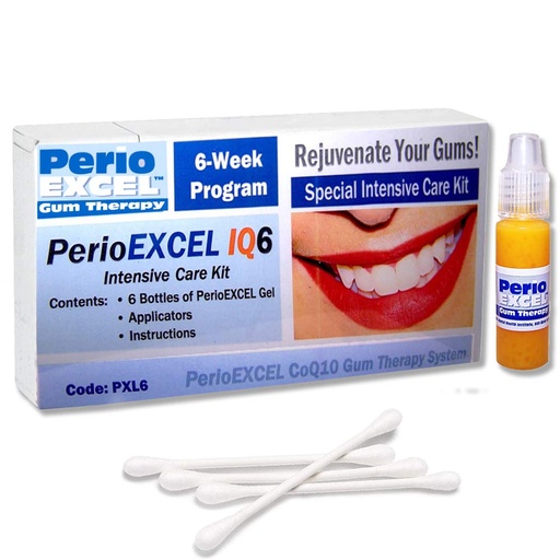 [BRSWIAYLOR4RGGDG] IQ6 Intensive Care Kit 6-week CoQ10 Gum Gel Treatment and Oral Care Kit with Ultrasoft Perio Toothbrush, Tongue Cleaner, Floss and Oral Care Guide | Helps to fight Gum Disease