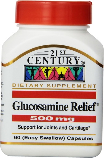 [BRSWIAATBEBGYGD4] 21st Century Glucosamine Relief 500 Mg, 60 Easy to Swallow Capsules, (Pack of 3)