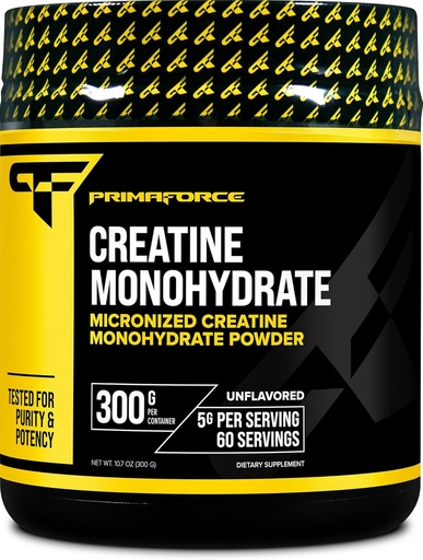 [BRSROHQNCQPRE2TX] Primaforce Creatine Monohydrate Powder, 300 Grams - Micronized, Gluten Free, Non-GMO