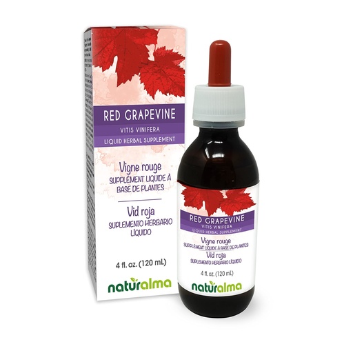 [BRSRMYYEA4PRGHIU] Naturalma Red Grapevine (Vitis vinifera) Leaf Alcohol-Free Tincture - 4 fl oz Liquid Extract in Drops - Herbal Supplement - Vegan