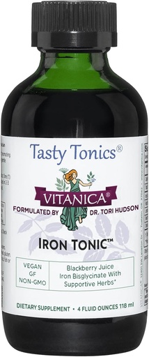 [BRSWGZ3RO4CBEDTX] Vitanica Iron Tonic, Liquid Iron Supplement, Red Blood Cell Support, Vegan, 4 Ounce